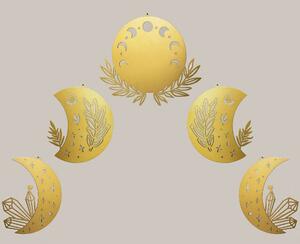 Διακοσμητικό Τοίχου Moon Phases 507ATP1182 37x184cm Gold Wallity