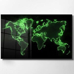 Πίνακας Γυάλινος 698GLS1630 100x70cm Black-Green Wallity