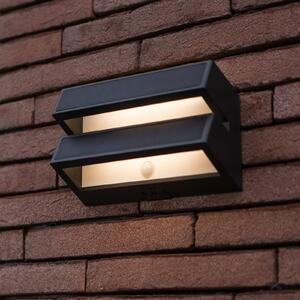 LUTEC Εξωτερικός φωτιστικός τοίχου LED με ηλιακή ενέργεια BARLO, σκούρο γκρι, 21 cm,, Γκρι, Πλαστικό, σύγχρονο