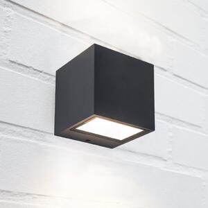 LUTEC Εξωτερικός φωτιστικός τοίχου LED GEMINI, σκούρο γκρι, 9 x cm, IP54, φωτισμός, Γκρι, Αλουμίνιο, σύγχρονο, Πρίζα τοίχου πάνω/κάτω