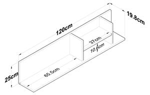 Ράφι τοίχου RANI 120x25 cm μπεζ/λευκό