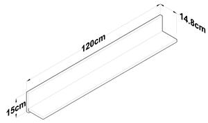 Ράφι τοίχου RANI 120x15 cm καφέ/ανθρακί