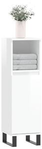 VidaXL Ντουλάπι Μπάνιου Γυαλιστερό Λευκό 30x30x100 εκ. Επεξεργ. Ξύλο