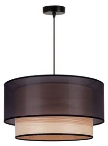 Duolla - Κρεμαστό φωτιστικό οροφής WOOD BOHO 1xE27/15W/230V διάμετρος 45 cm μαύρο/μπεζ