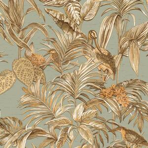 DUTCH WALLCOVERINGS Ταπετσαρία Τοίχου Bird-of-Paradise Γαλαζοπράσινο