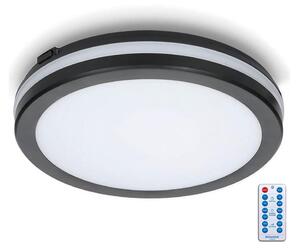 Φωτιστικό οροφής μπάνιου LED με αισθητήρα LED/24W/230V διάμετρος 30 cm μαύρο + RC