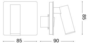 Ideal Lux - Φωτιστικό σποτ τοίχου LED LITE LED/3W/230V μαύρο