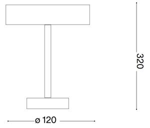 Ideal Lux - Επαναφορτιζόμενο φωτιστικό LED αφής TOFFEE LED/2W/5V IP54 μαύρο