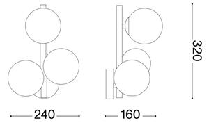 Ideal Lux - Φωτιστικό τοίχου LED PERLAGE 3xG9/3W/230V μαύρο