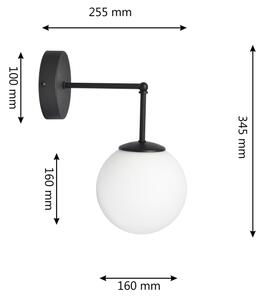 Λάμπα τοίχου MOON 1xE27/15W/230V μαύρο