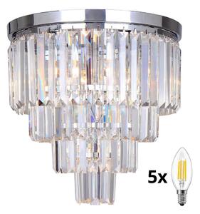 Brilagi - LED Κρυστάλλινο φωτιστικό οροφής MOZART 5xE14/40W/230V γυαλιστερό χρώμιο