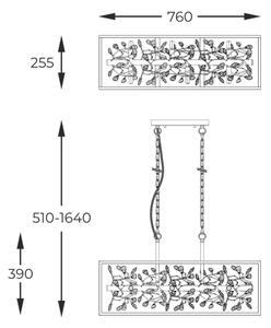 Zuma Line P0578-06C-V7V7 - Κρεμαστό φωτιστικό οροφής SPRING 6xG9/33W/230V χρυσαφί