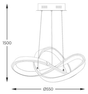 Zuma Line MD9717-1-3BCD - Κρεμαστό φωτιστικό οροφής LED INDIGO LED/44W/230V μαύρο