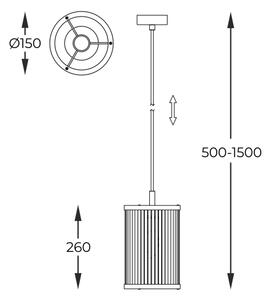 Zuma Line P0528-01F-V6AC - Κρεμαστό φωτιστικό οροφής SERGIO 1xE14/60W/230V χρυσαφί