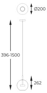 Zuma Line P0428-01J-F4AC - Κρεμαστό φωτιστικό οροφής LED ENCELADUS LED/5W/230V ασημί