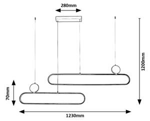 Rabalux 72268 - Κρεμαστό φωτιστικό οροφής LED CIRCADO 2xLED/24W/230V 3000K