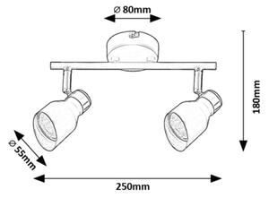 Rabalux 73048 - Φωτιστικό σποτ LILOU 2xGU10/25W/230V