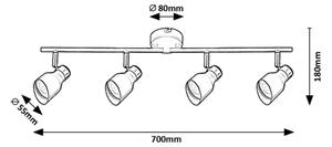 Rabalux 73050 - Φωτιστικό σποτ LILOU 4xGU10/25W/230V