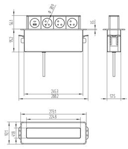 Solight PP126USBC - Πολύπριζο γραφείου 3x230V + USB-A + USB-C