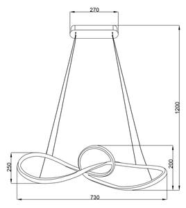 Κρεμαστό φωτιστικό οροφής LED MARCO LED/42W/230V μαύρο