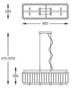 Zuma Line P0523-08A-U8AC - Κρεμαστό φωτιστικό οροφής PALACE 8xG9/42W/230V χρυσαφί