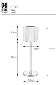 Markslöjd 108657 - LED Dimmable επαναφορτιζόμενο φωτιστικό FILO LED/2W/5V IP44 30cm μαύρο