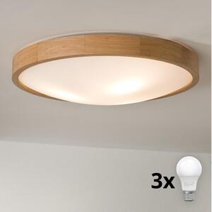 Brilagi - Φωτιστικό οροφής LED CARVALHO SLIM 3xE27/60W/230V δρυς διάμετρος 47 cm