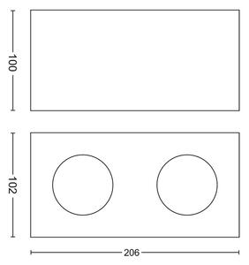 Philips 50492/31/P0-Φωτιστικό σποτ Dimming LED MYLIVING BOX 2xLED/4,5W/230V