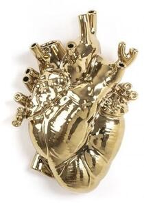 Seletti - Love In Bloom Gold Porcelain Heart Vase Seletti