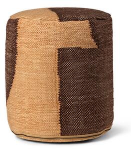 Ferm LIVING - Forene Cylinder Pouf Tan/Chocolate ferm LIVING