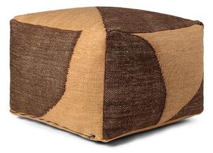 Ferm LIVING - Forene Square Pouf Tan/Chocolate ferm LIVING