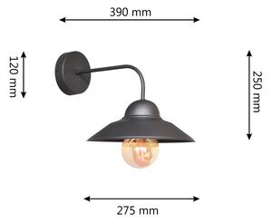 Λάμπα τοίχου SORAPIS 1xE27/15W/230V μαύρο