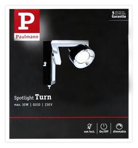 Paulmann 66670 - 1xGU10/10W Επιτοίχιο φωτιστικό σποτ TURN 230V μαύρο