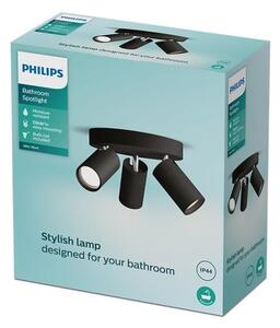 Philips - Φωτιστικό σποτ μπάνιου IDRIS 3xGU10/5W/230V IP44 μαύρο