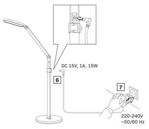 LED Dimming touch επιδαπέδια λάμπα FERRARA LED/13W/230V 3000/4000/6000K λευκό