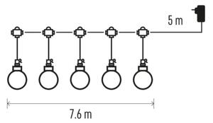 LED Διακοσμητικά λαμπάκια εξωτερικού χώρου 20xLED/12,6m IP44 θερμό λευκό