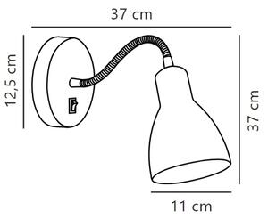 Nordlux - Προβολέας τοίχου CYCLONE 1xE14/15W/230V μαύρο