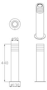 Λάμπα εξωτερικού χώρου RINO 1xE27/12W/230V IP54 44 cm μαύρο