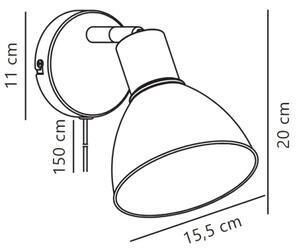 Nordlux - Προβολέας τοίχου POP 1xE27/18W/230V μαύρο/χρυσαφί