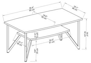 Τραπεζάκι σαλονιού ASENS 42x90 cm pine atlantic/μαύρο