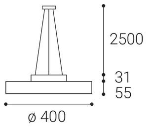 LED2 - Κρεμαστό φωτιστικό οροφής LED ROTO LED/48W/230V 2700K/3300K/4000K IP40 μαύρο διάμετρος 40 cm