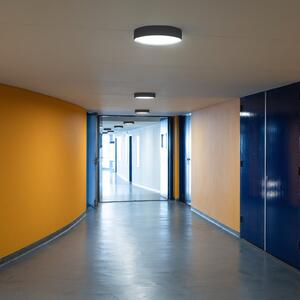 SLV Φωτιστικό οροφής LED Decona με αισθητήρα, Ø 42 cm, λευκό, αλουμίνιο, CCT, Λευκό, Διάδρομος, Αλουμίνιο