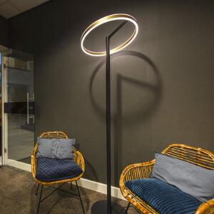 SLV LED λαμπτήρας δαπέδου One Straight, μαύρο/ορείχαλκο, 2700/3000 K, ρυθμιζόμενος, Χρυσό / Ορείχαλκου, Σαλόνι / τραπεζαρία, Μέταλλο, σύγχρονο