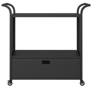 VidaXL Τρόλεϊ Μεταφοράς με Συρτάρι Μαύρο 100x45x97 εκ. Συνθετικό Ρατάν
