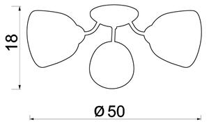 Πλαφονιέρα οροφής AVIA 3xE27/15W/230V