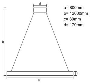 Led Dimmable κρεμαστό φωτιστικό οροφής LED/95W/230V 3000-6500K + τηλεχειριστήριο