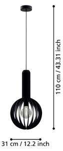 Eglo 900153 - Κρεμαστό φωτιστικό οροφής VELASCO 1xE27/40W/230V διάμετρος 31 cm μαύρο