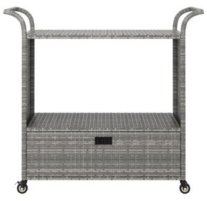 VidaXL Τρόλεϊ Μεταφοράς με Συρτάρι Γκρι 100x45x97 εκ. Συνθετικό Ρατάν