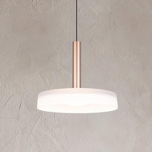 Trio Lighting Celeste LED κρεμαστό φωτιστικό, λευκό/καφέ, Ø 22 cm, γυαλί, ρυθμιζόμενο, ρυθμιζόμενος, Λευκό, Σαλόνι / τραπεζαρία, Γυαλί, σύγχρονο