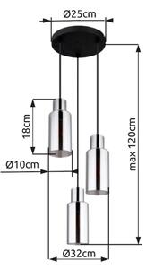 Globo 15708-3H - Κρεμαστό φωτιστικό οροφής LIDARIA 3xE27/25W/230V